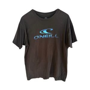 O'Neill Logo T Shirt Mens Large Black Blue Graphic Surf Skate Tee
